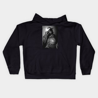 BASKETBALLART -JORDAN BLACK WHITE 11 Kids Hoodie